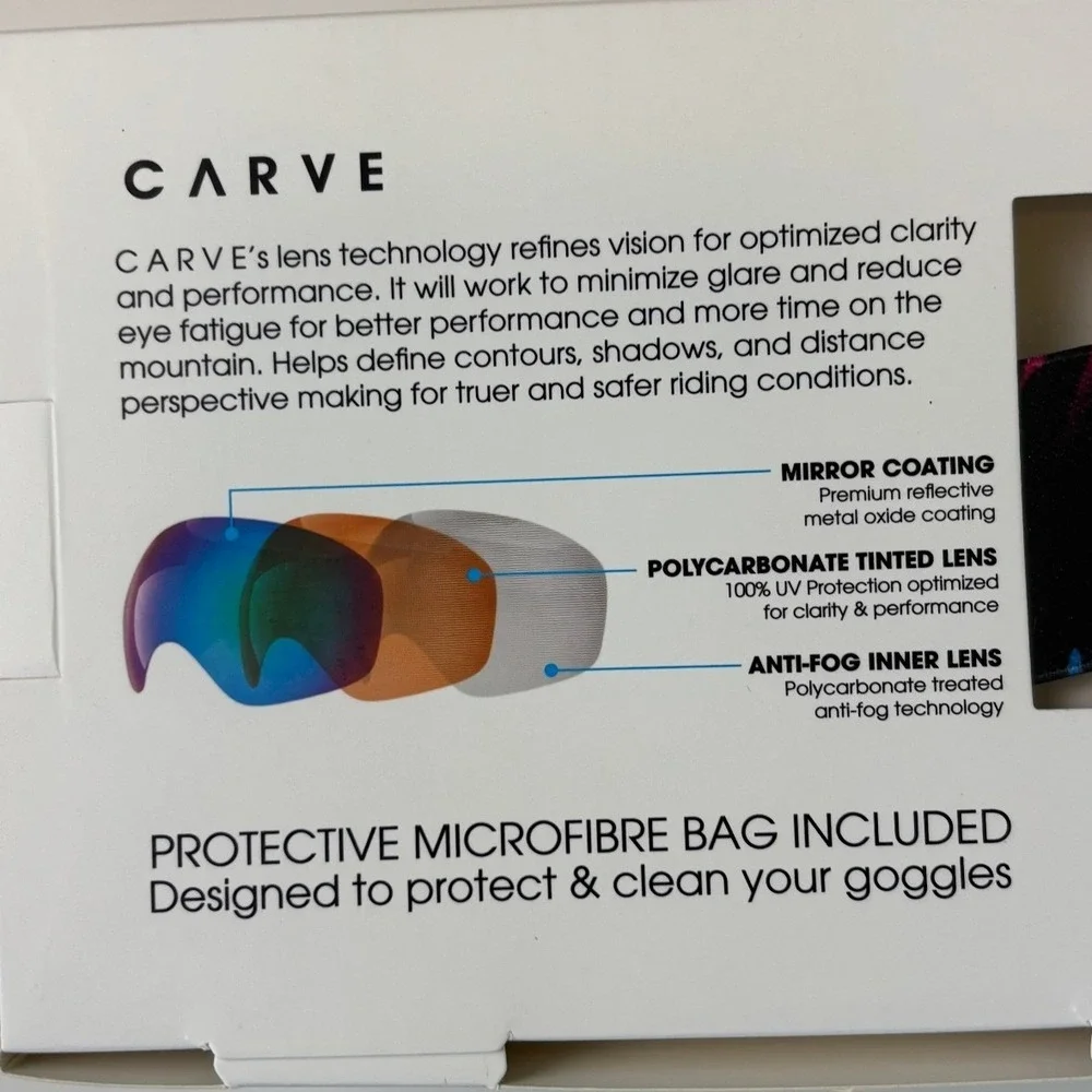 NEW Carve Frother Snow Goggles Yellow Unisex M 6220-19 Matte Fluro‎ Mirror Lens